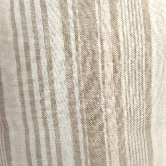 Land 'n Sea Womens L Tan Striped Linen Blend Pull On Capri Cropped Pants - Picture 4 of 6